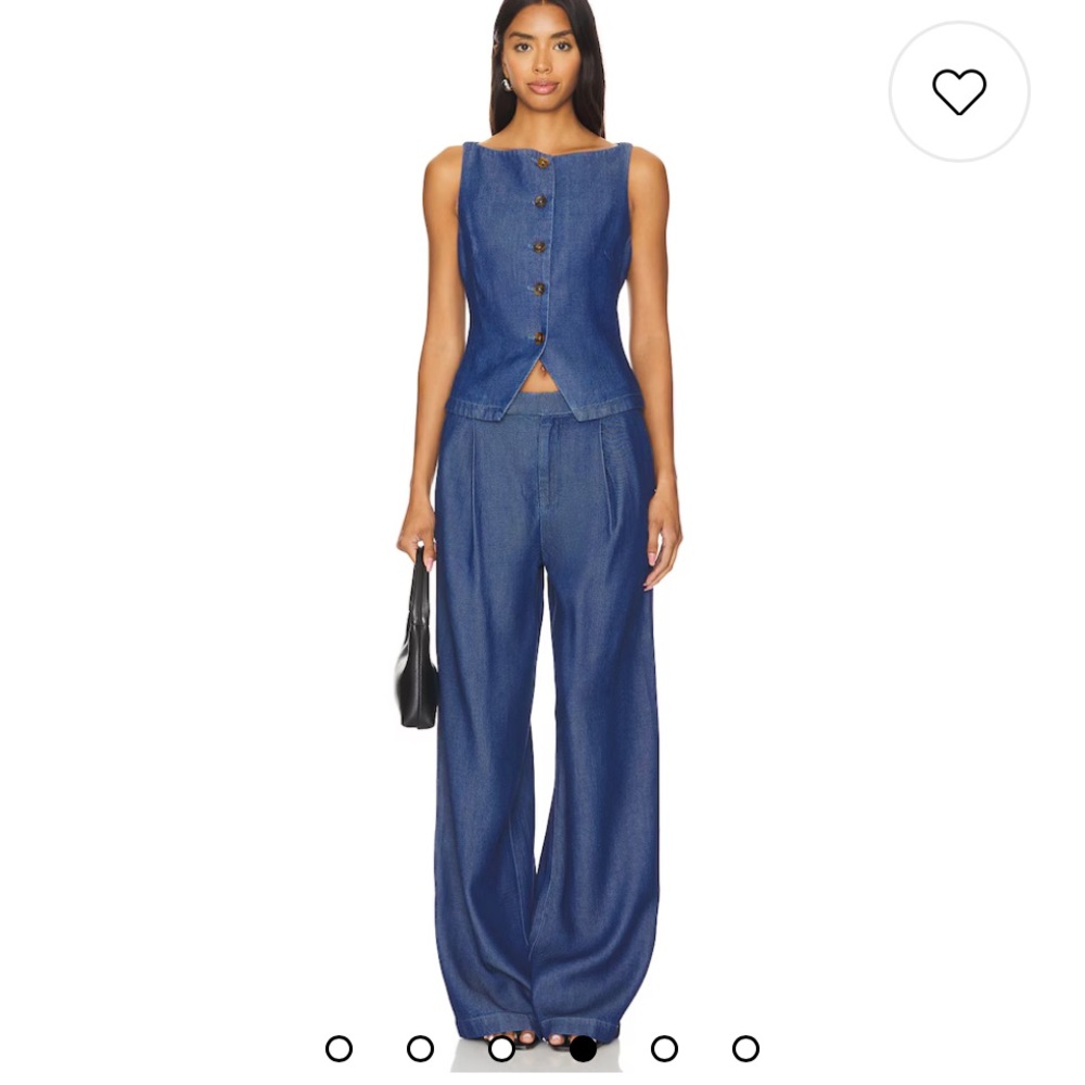 Agathe Vest Top in Blue Denim